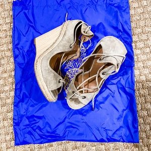 Aquazzura suede wedge sandals size 40